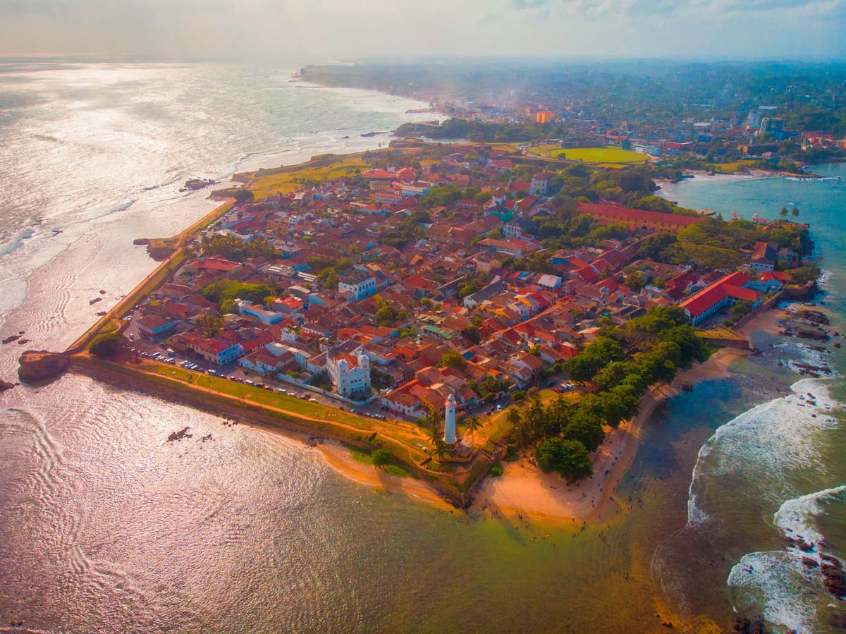 Vista área de Fort, la fortaleza de Galle