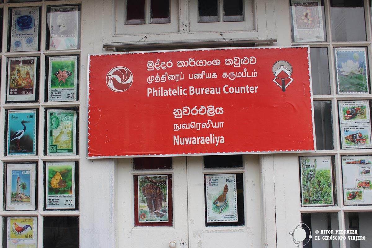 Tienda con sellos de la oficina de correos de Nuwara Eliya